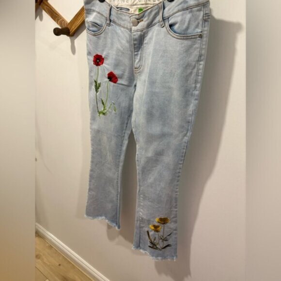 Stella McCartney Floral-Embroidered Flare Jeans - Picture 8 of 14